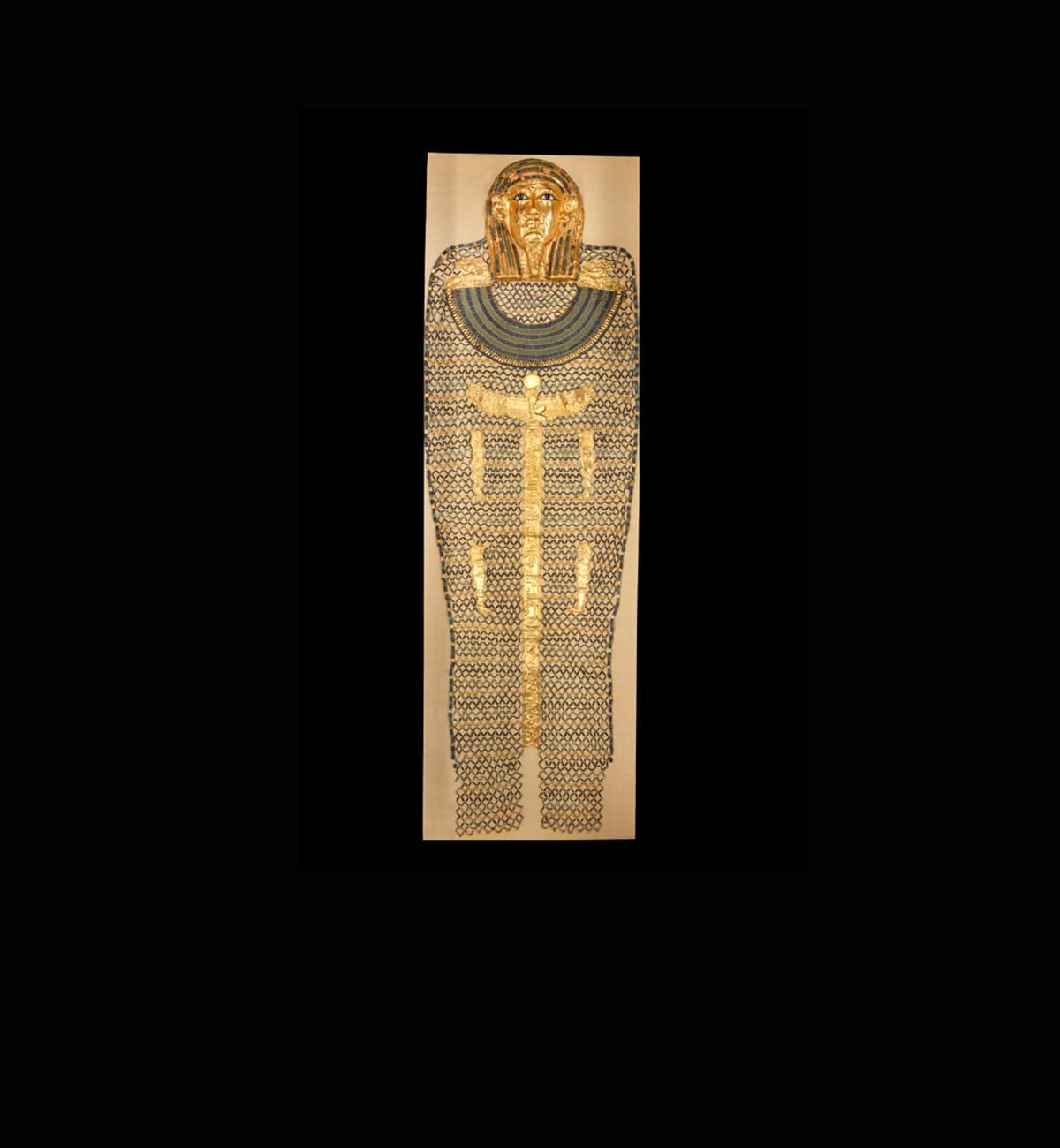 Bead Net Mask Grand Egyptian Museum - Mask and Bead Net of Hekaemsaf