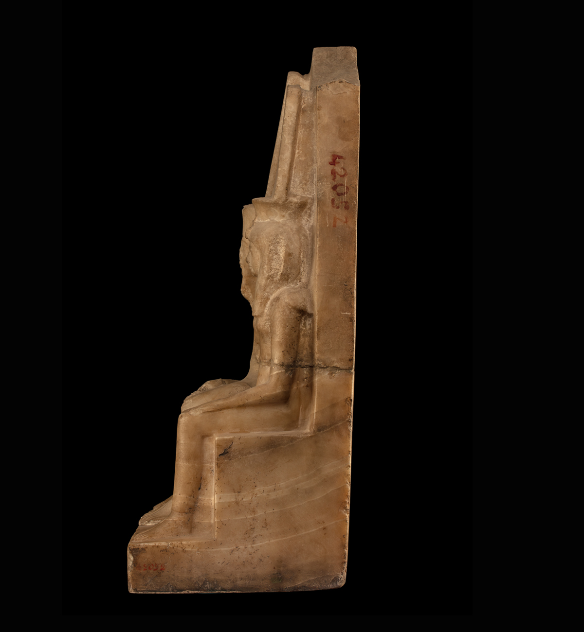 Group Statue of Amun-Re, King Thutmose I and Queen Ahmose
