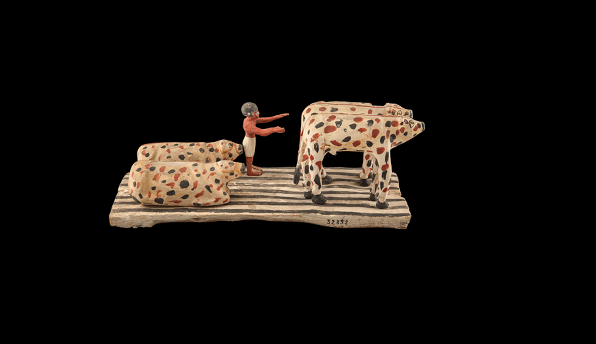 Model of A Man Ploughing Fields
