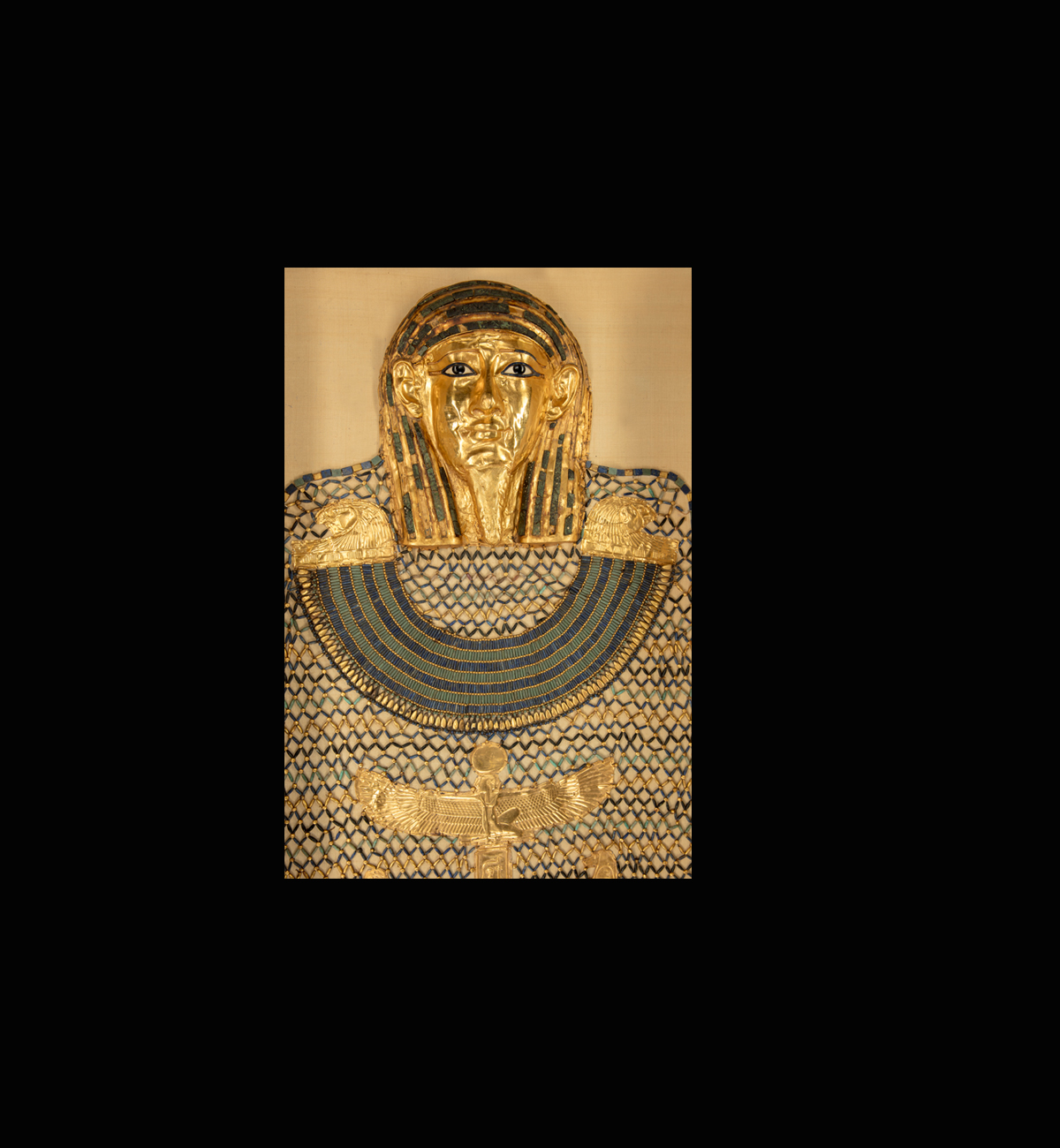 Bead Net Mask Grand Egyptian Museum - Mask and Bead Net of Hekaemsaf